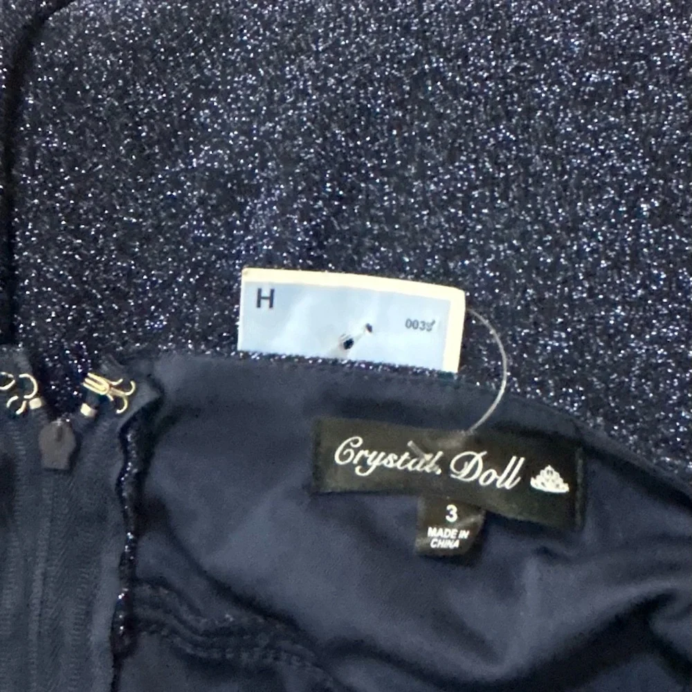 Strapless Glitter Blue Dress - Picture 5 of 12